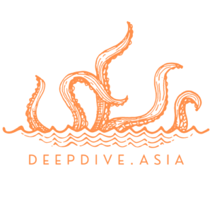 Deep Dive Asia logo showing a giant octopus diving into the deep Deep Dive Asia logo